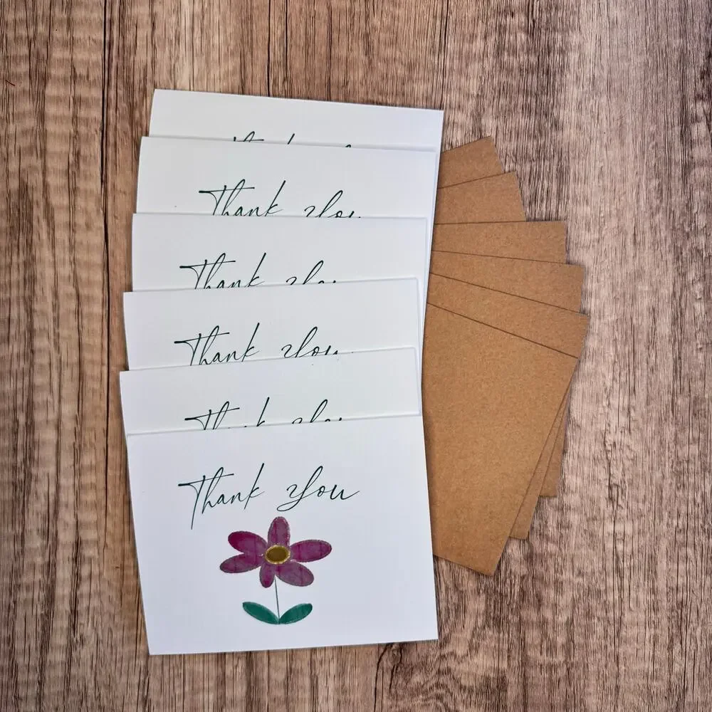 Thank You Cards Custom Thank You Note Cards Handcrafted Art Flowers Graphic Art
